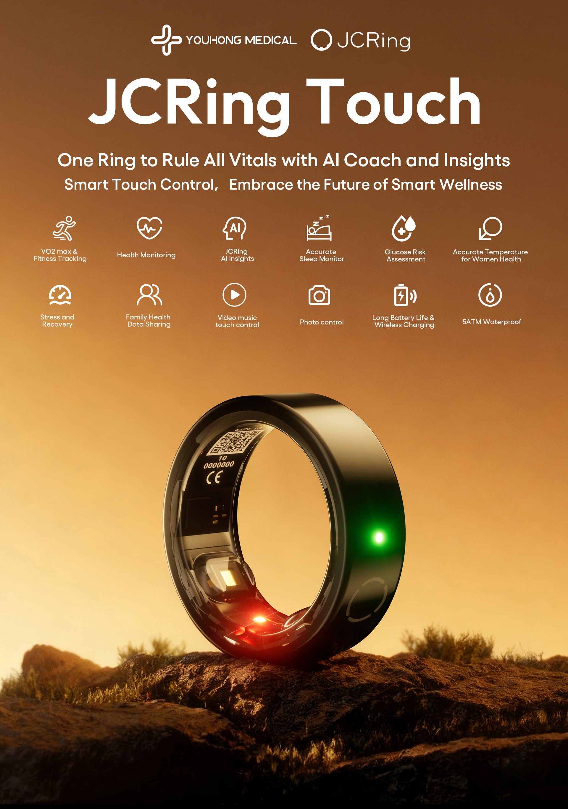 Soul Vibe Ring X5 — Smart Sensor Ring with Display