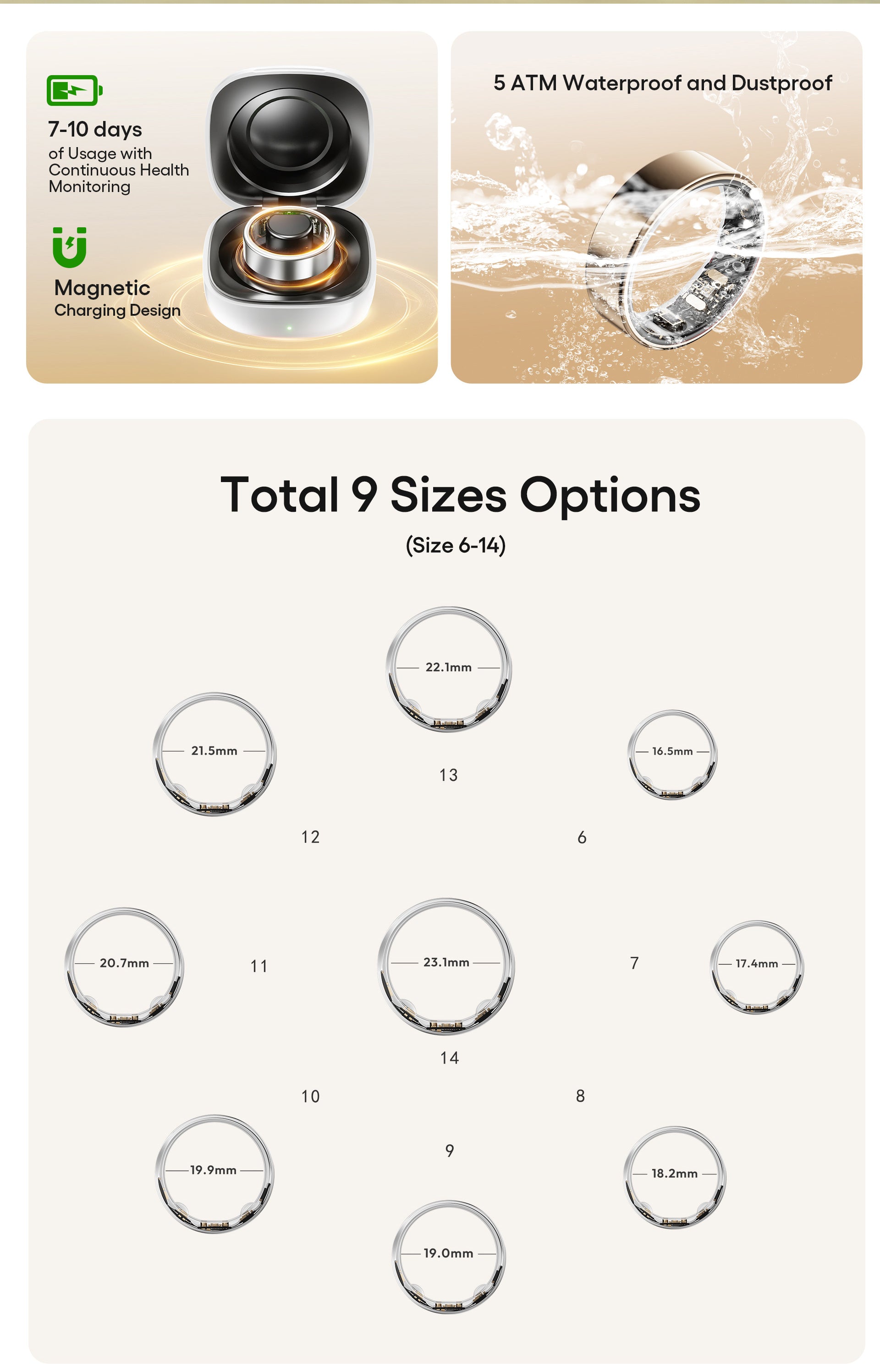 Soul Vibe Ring X6 — Titanium Smart Sensor Ring