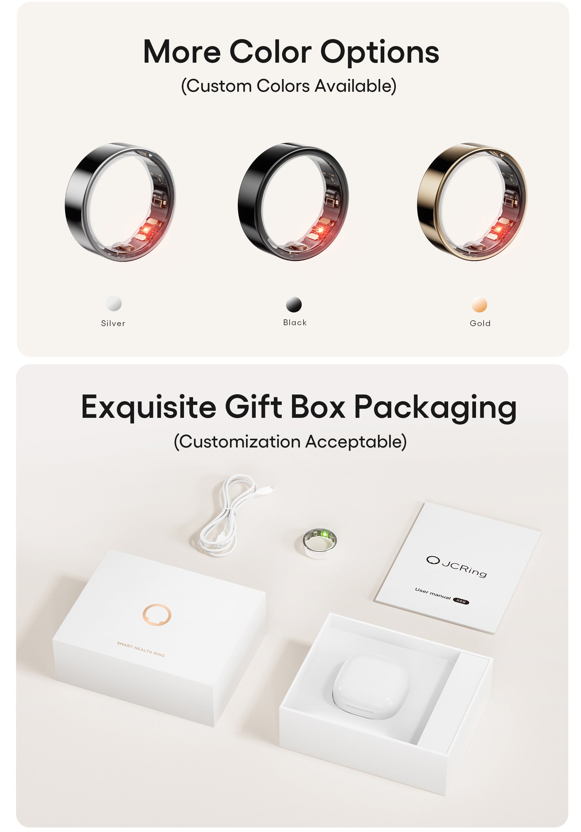 Soul Vibe Ring X6 — Titanium Smart Sensor Ring